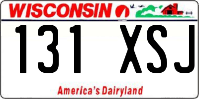 WI license plate 131XSJ