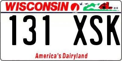 WI license plate 131XSK