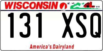 WI license plate 131XSQ