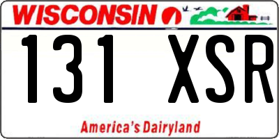 WI license plate 131XSR