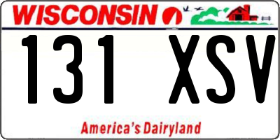 WI license plate 131XSV