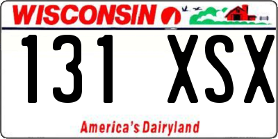 WI license plate 131XSX