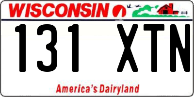 WI license plate 131XTN