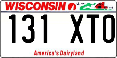 WI license plate 131XTO
