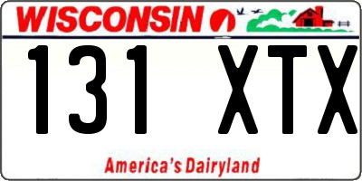 WI license plate 131XTX