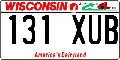 WI license plate 131XUB