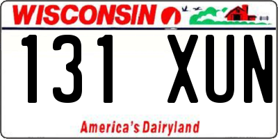 WI license plate 131XUN