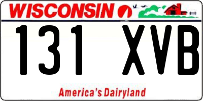 WI license plate 131XVB