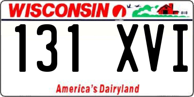 WI license plate 131XVI