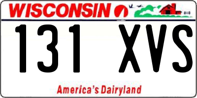 WI license plate 131XVS