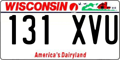 WI license plate 131XVU