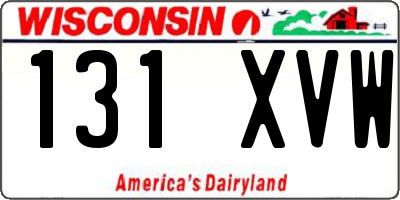 WI license plate 131XVW