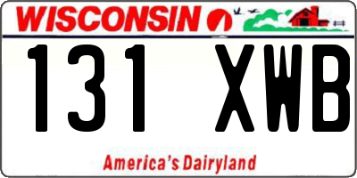 WI license plate 131XWB