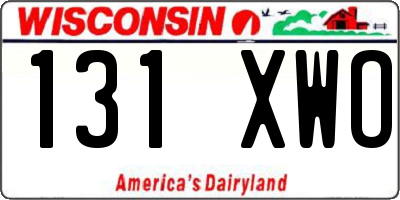 WI license plate 131XWO