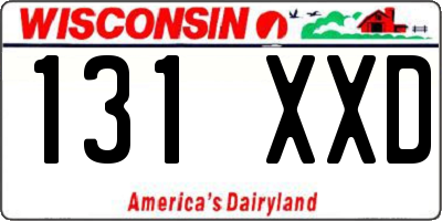 WI license plate 131XXD