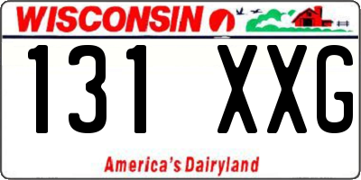 WI license plate 131XXG