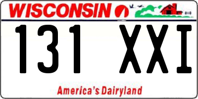 WI license plate 131XXI