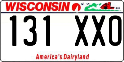 WI license plate 131XXO