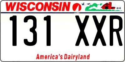 WI license plate 131XXR