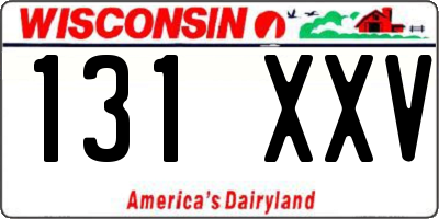 WI license plate 131XXV