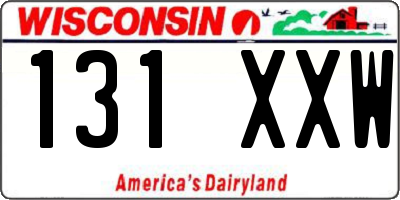 WI license plate 131XXW