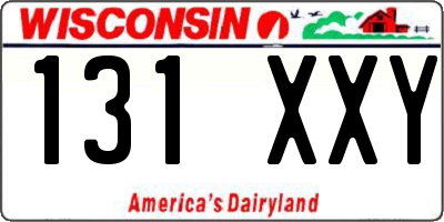 WI license plate 131XXY