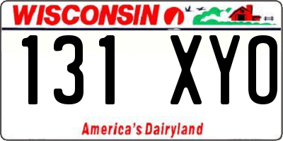 WI license plate 131XYO