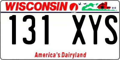 WI license plate 131XYS