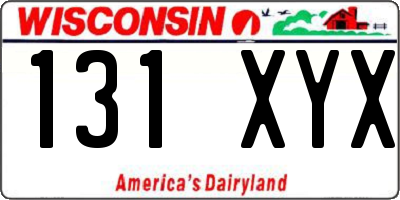 WI license plate 131XYX