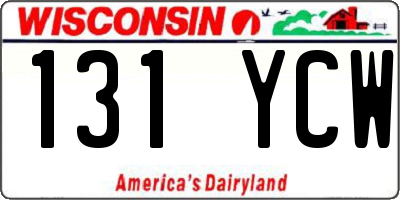 WI license plate 131YCW