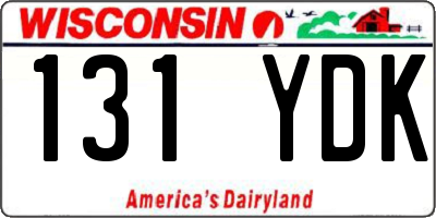 WI license plate 131YDK