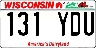 WI license plate 131YDU