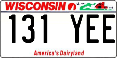 WI license plate 131YEE
