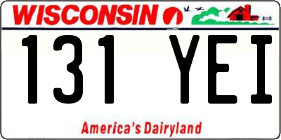 WI license plate 131YEI