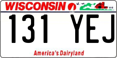 WI license plate 131YEJ