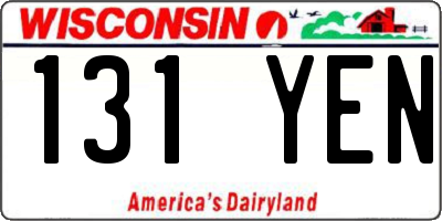 WI license plate 131YEN