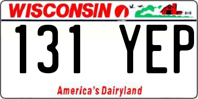 WI license plate 131YEP