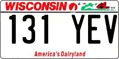 WI license plate 131YEV