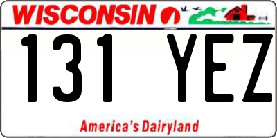 WI license plate 131YEZ