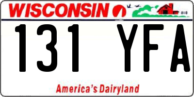 WI license plate 131YFA