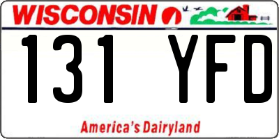 WI license plate 131YFD