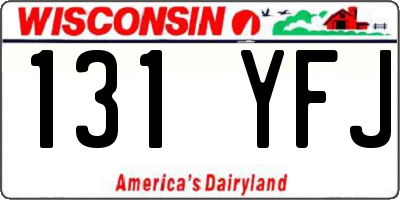 WI license plate 131YFJ