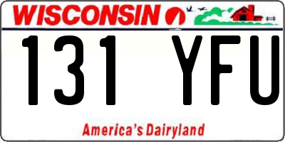WI license plate 131YFU