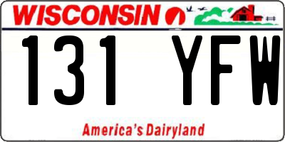 WI license plate 131YFW