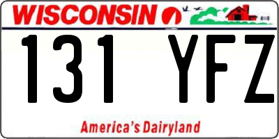 WI license plate 131YFZ