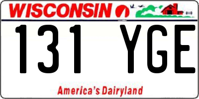 WI license plate 131YGE