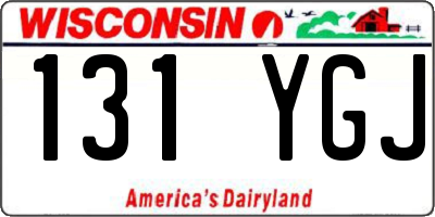 WI license plate 131YGJ