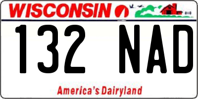 WI license plate 132NAD