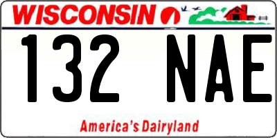 WI license plate 132NAE