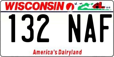 WI license plate 132NAF